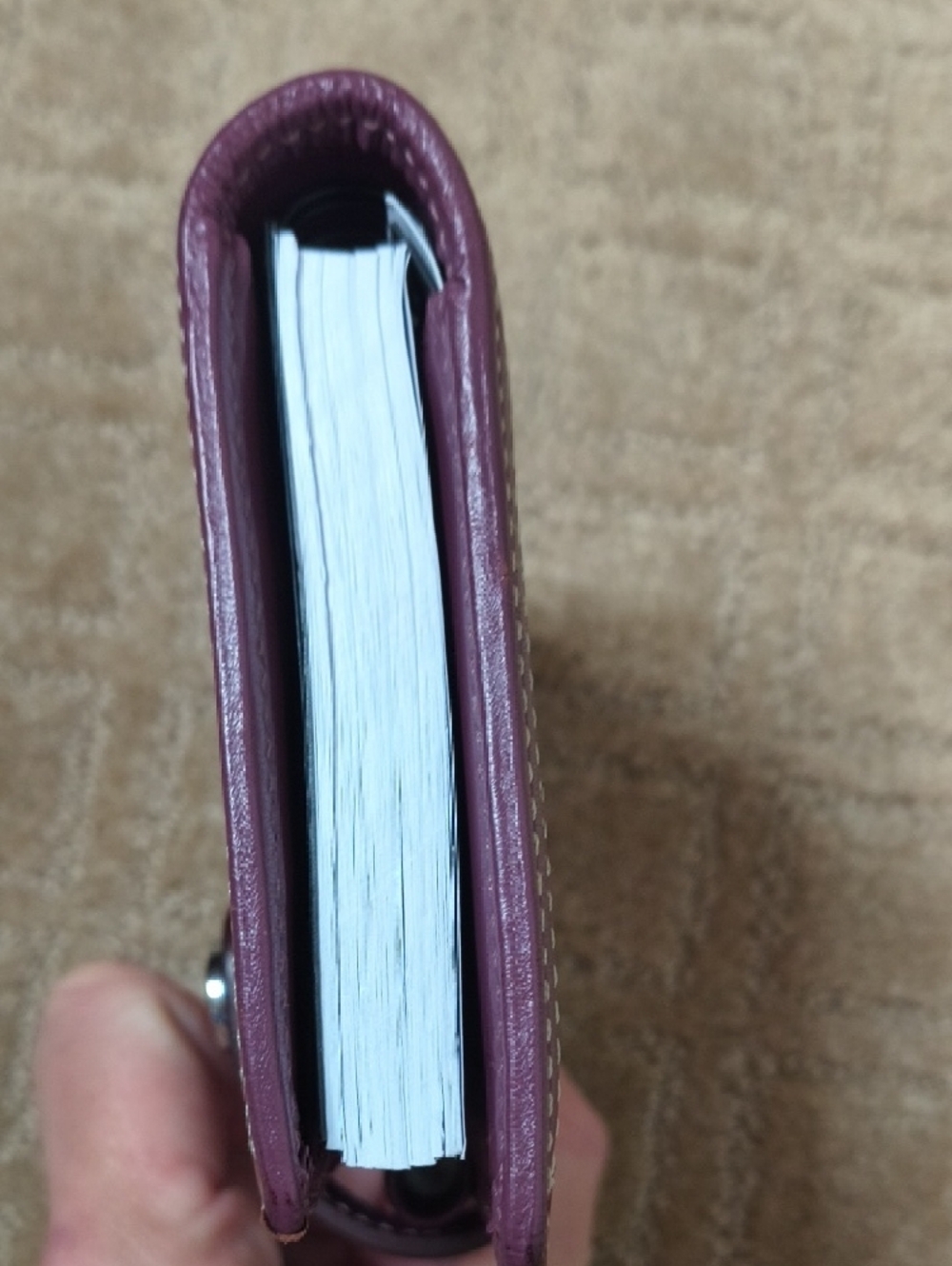 Coach small Planner. Pink Leather Snap Wallet With Dark Purple Trim. - Picture 16 of 16